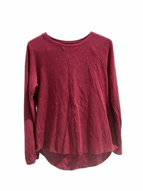 Cat & Jack Girls Red Waffle Knit Long Sleeve Top XXL 18 Plus